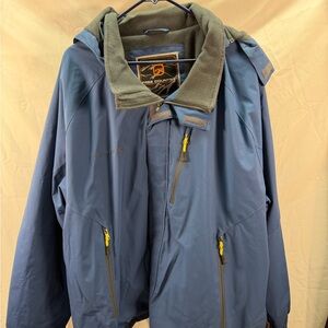 Free Country Men’s 3XL Jacket Ripstop Mid length Insulated Removable Hood – Blue